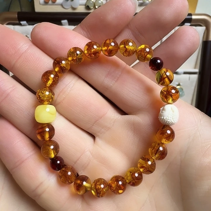 琥珀（花珀）未镶嵌手串