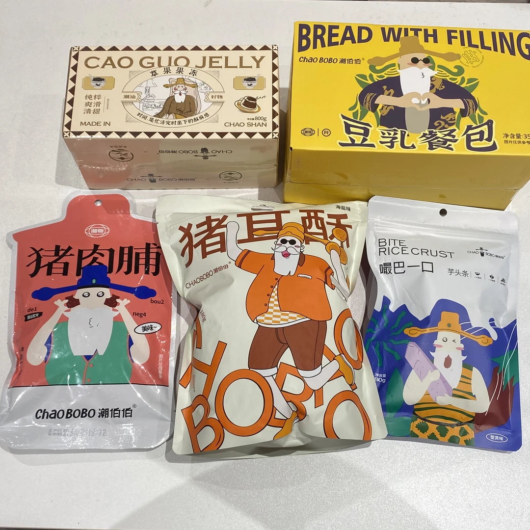 ChaoBoBo/潮伯伯 零食小套餐豆乳餐包即食休闲零食350g/箱