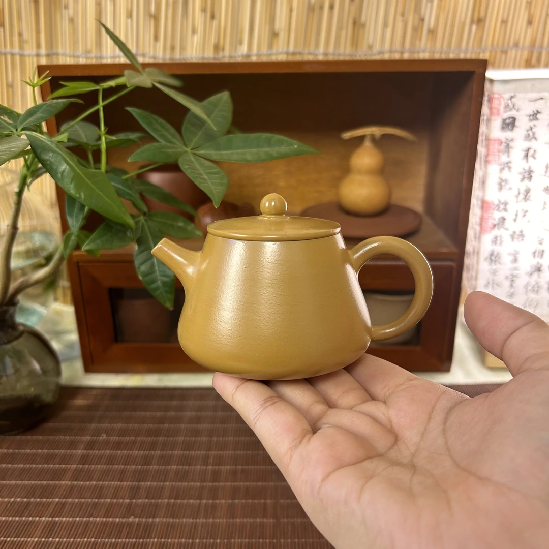 【黄金石瓢壶】潮州手拉壶黄金段泥原矿全手工小容量手工茶壶