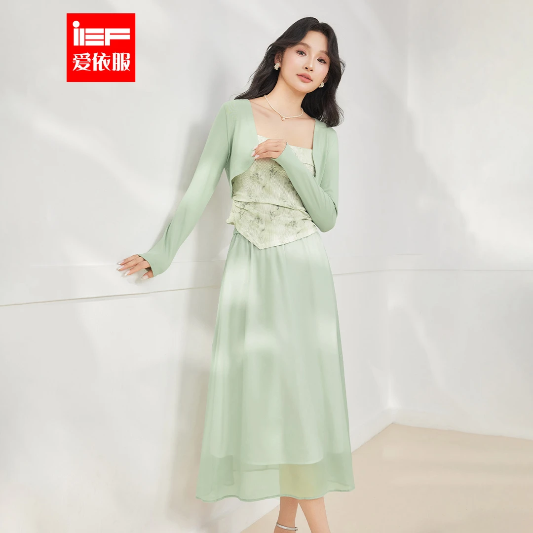 IEF/爱依服时尚套装2025秋季新款法式温婉淑女气质上下三件套裙