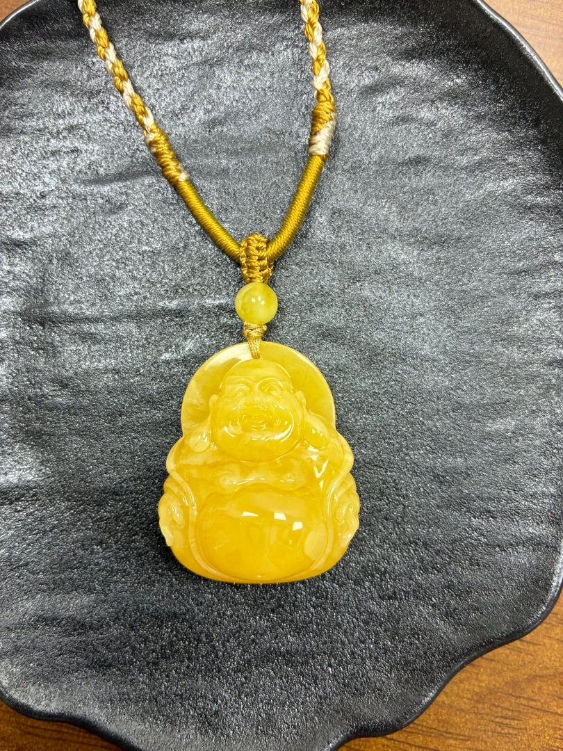 天然原矿蜜蜡焦皮浓蜡妖花佛公吊坠
