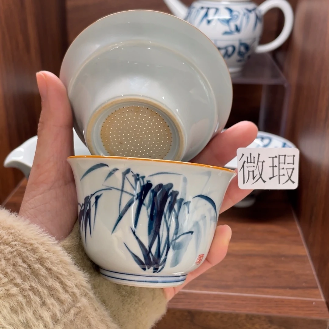 有瑕釉下彩纯手绘