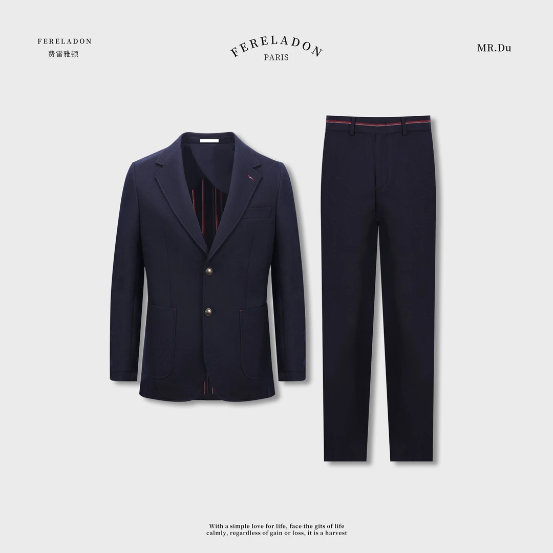 【杰/Blazer/手工定制成衣】秋冬斜纹羊毛两粒扣西服套装+244806