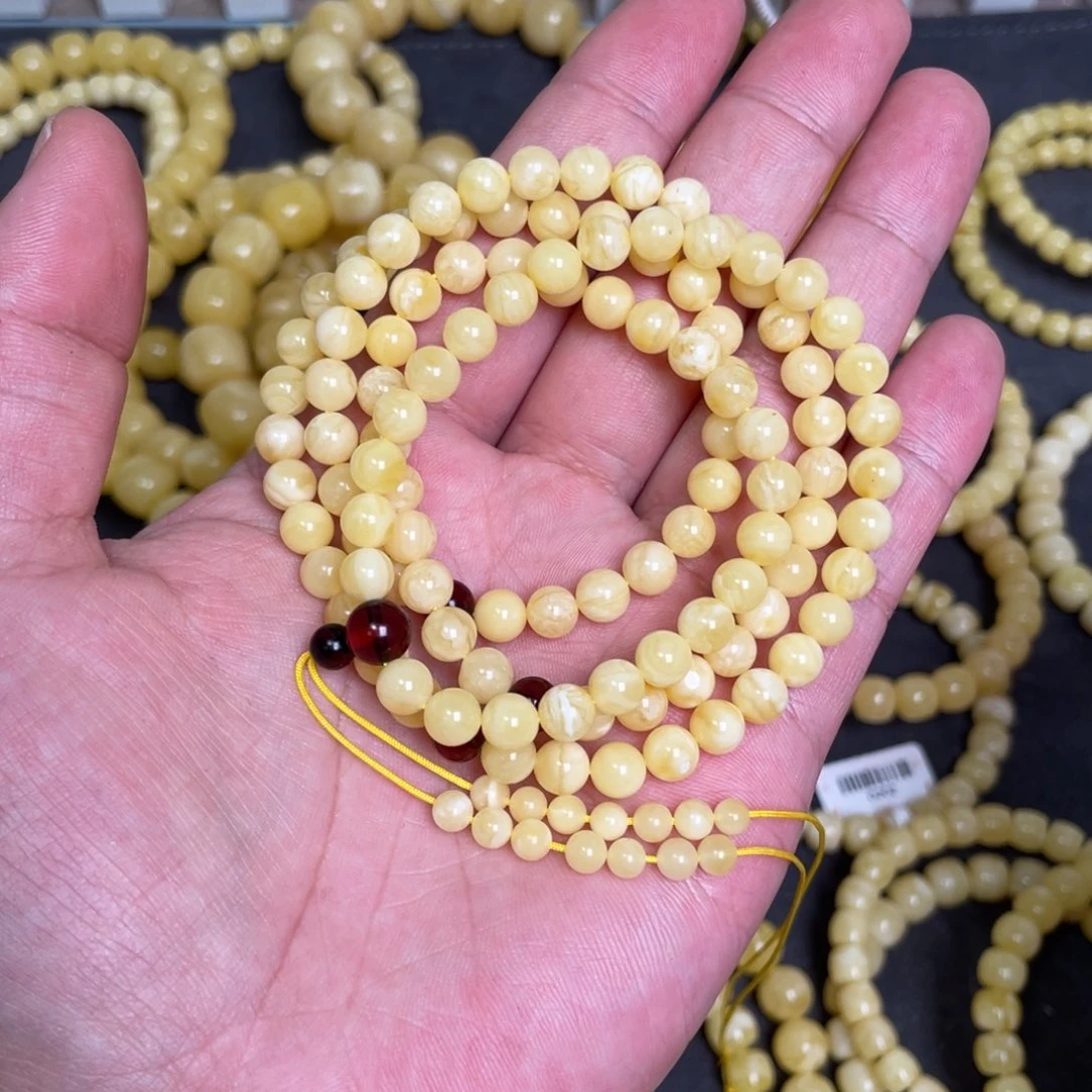 蜜蜡未镶嵌裸石蜜蜡佛珠6.3mm