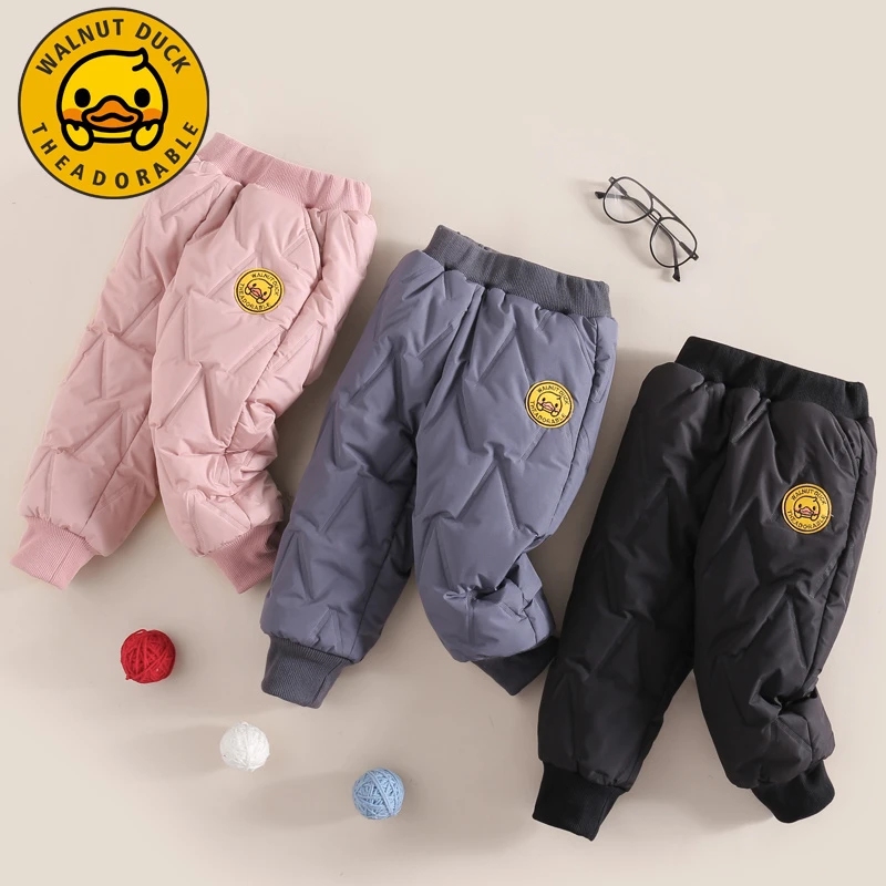 小黄鸭儿童新款冬季加厚夹棉长裤冬装保暖棉裤DK925-XYY
