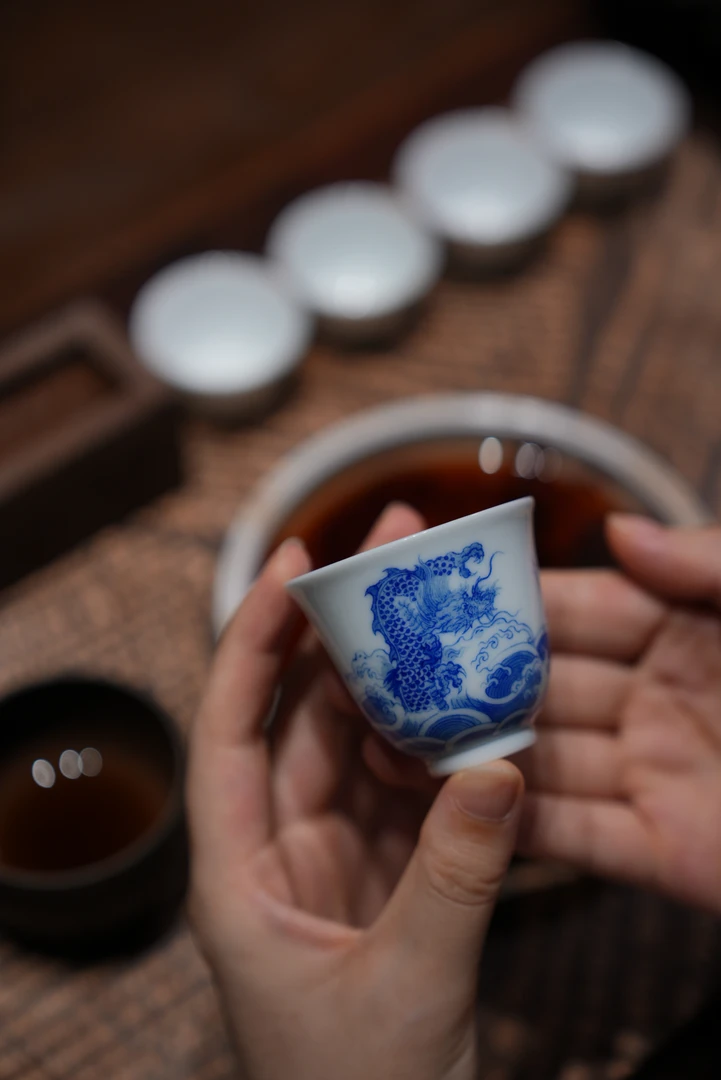 雨落心妍---龙纹闻香铃铛杯纯手工中式025