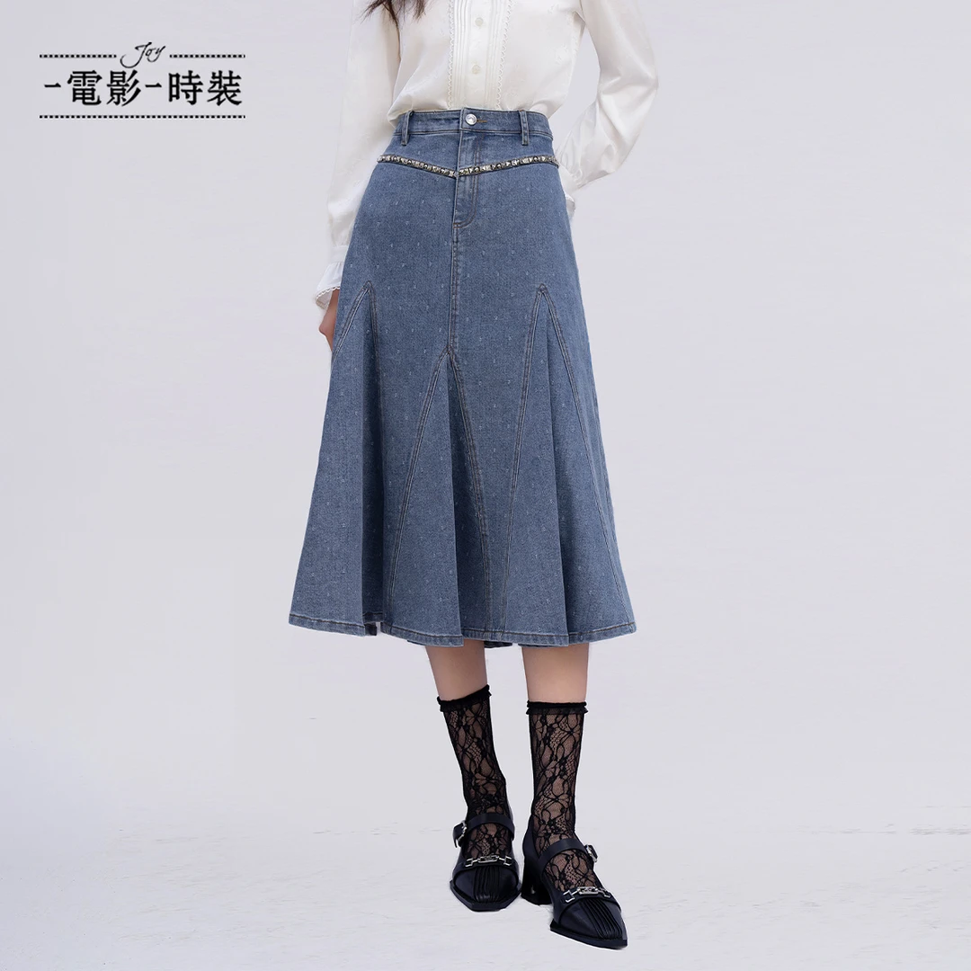 【小杨总专属】一电影一时装鱼尾牛仔半裙中长款修身显瘦FFEQ115652