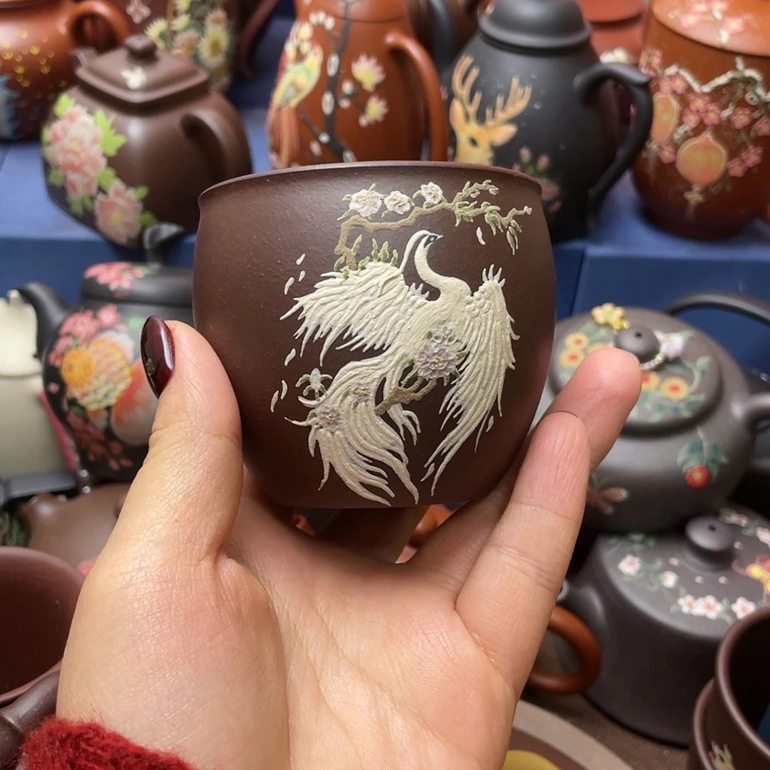 红泥茶杯紫砂主人杯150cc