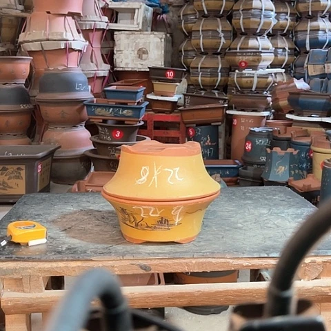 紫砂花盆碗盆两个