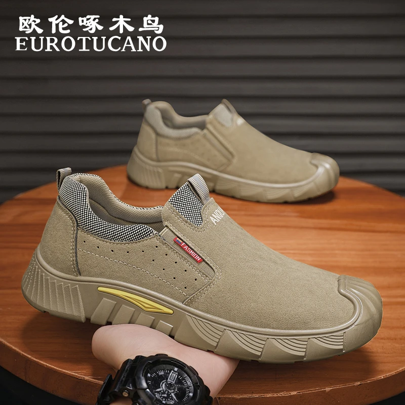 欧伦啄木鸟EUROTUCANO男鞋防滑耐磨劳保工装鞋子男款百搭休闲板鞋
