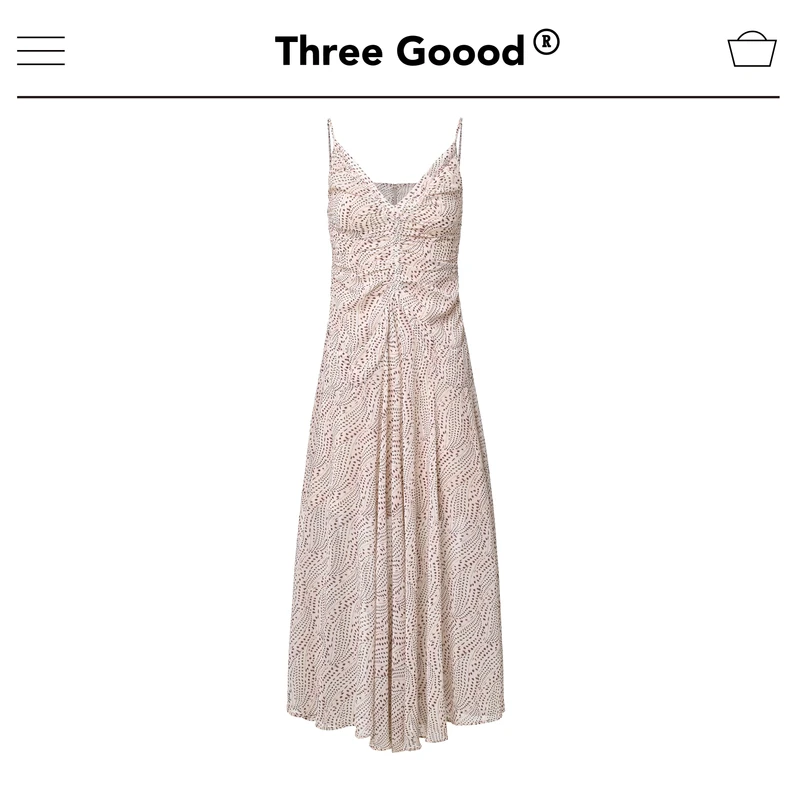 THREE GOOOD/三吉南屏晚钟度假风吊带连衣裙 SQ231173