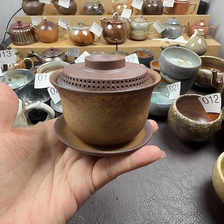 手工手作柴烧盖碗