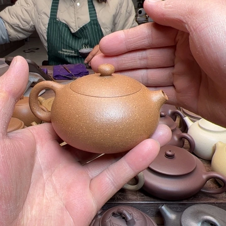 段泥茶壶老段泥半手精工制作扁西施150c c