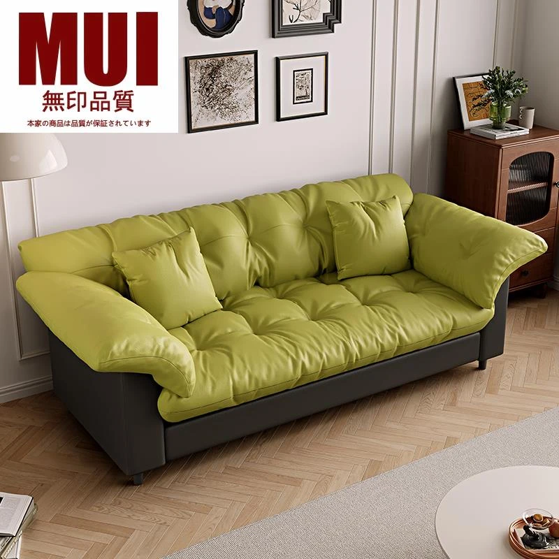 无印品质山茶花沙发客厅小户型出租房卧室新款双三人法式直排布艺