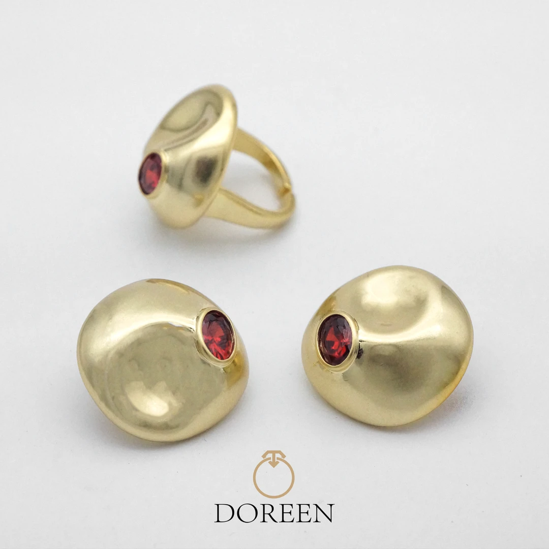 铜合金锆石耳饰 欧美中古做旧时髦金色简约耳环女时尚小众设计