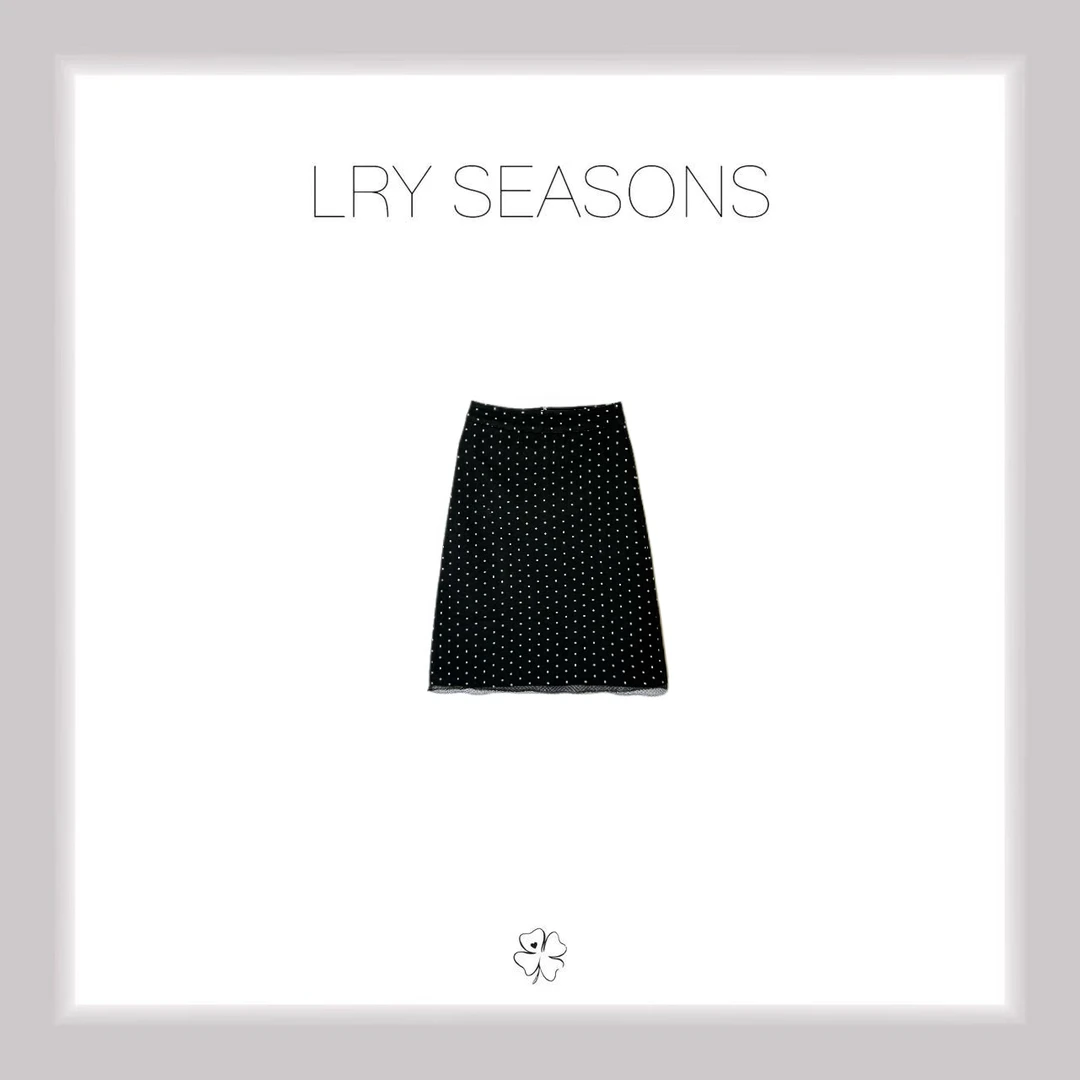 LRY SEASONS |毛呢波点蕾丝拼接a字半身裙25685