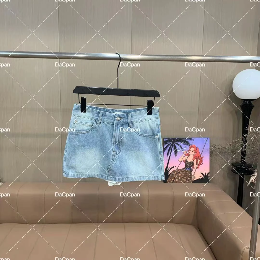 DACPAN-“春日蝶信”蝴蝶结烫钻牛仔短裙 有安全裤2025/盼·PP 843