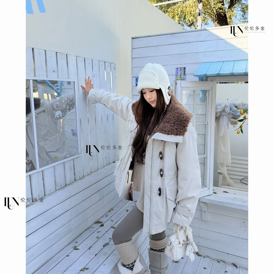 ENlun2025”罗马雪夜“冬季新款显瘦宽松老钱羊毛派克