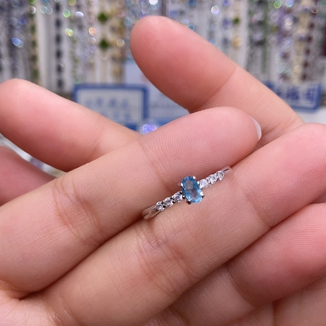 戒指银S925镶嵌托帕石