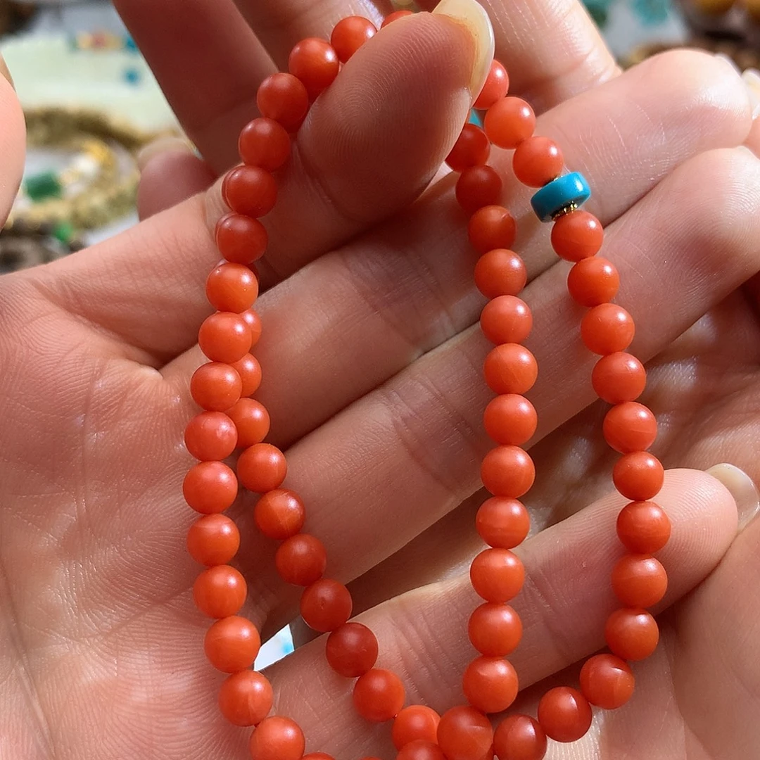 南红玛瑙18K金镶嵌手串南红双圈手串