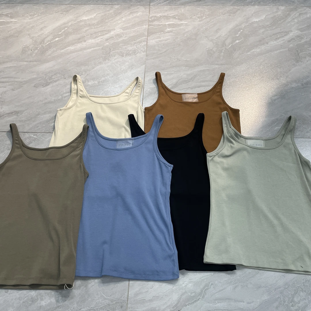 常规修身型辣妹风简约修身吊带背心6038