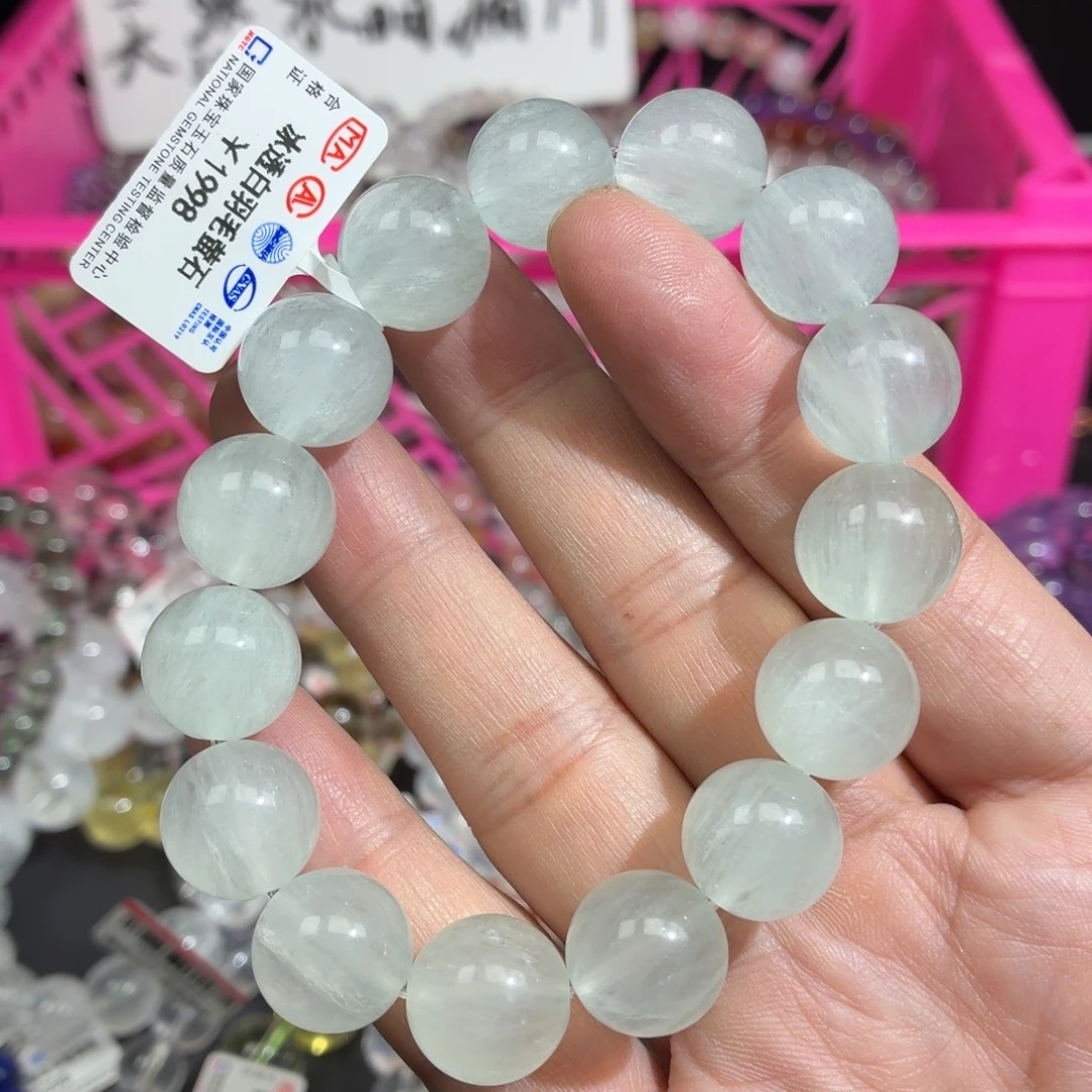 水晶手链未镶嵌卡13.8萤石