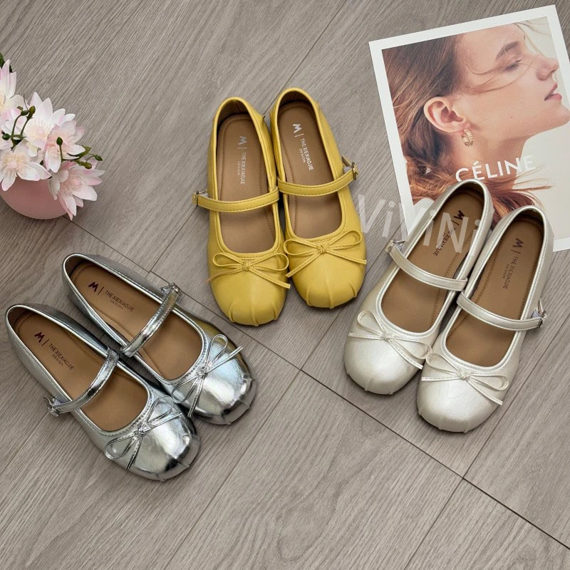 小众芭蕾风软底单鞋女2025夏季新款平底法式浅口舒适百搭玛丽珍鞋