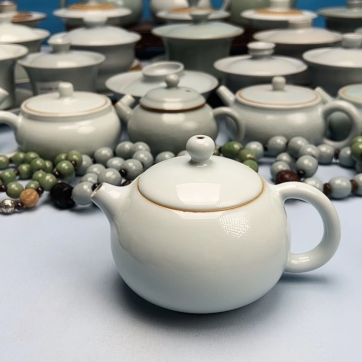 杯微暇月白釉西施壶原矿原釉原产地