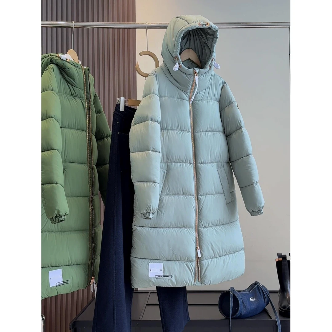 冬季长款加厚户外防风保暖时尚宽松正肩连帽棉衣棉服多色可选