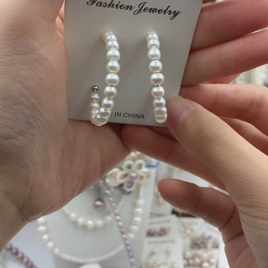 项链耳饰淡水珍珠银S925镶嵌