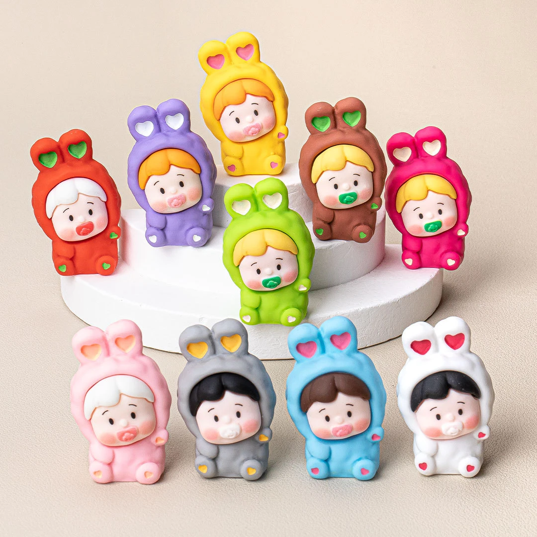 实色爱心豆豆兔创意DIY摆件【许愿+对对碰+九宫格】