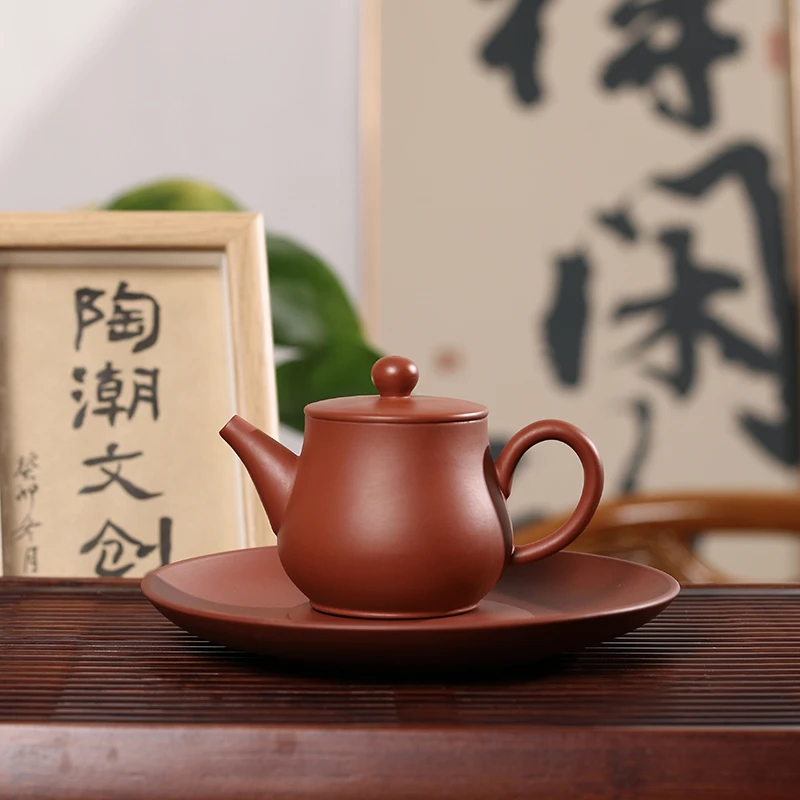 潮州原矿朱泥大口朝阳壶140cc大容量泡茶壶工夫茶家用茶壶