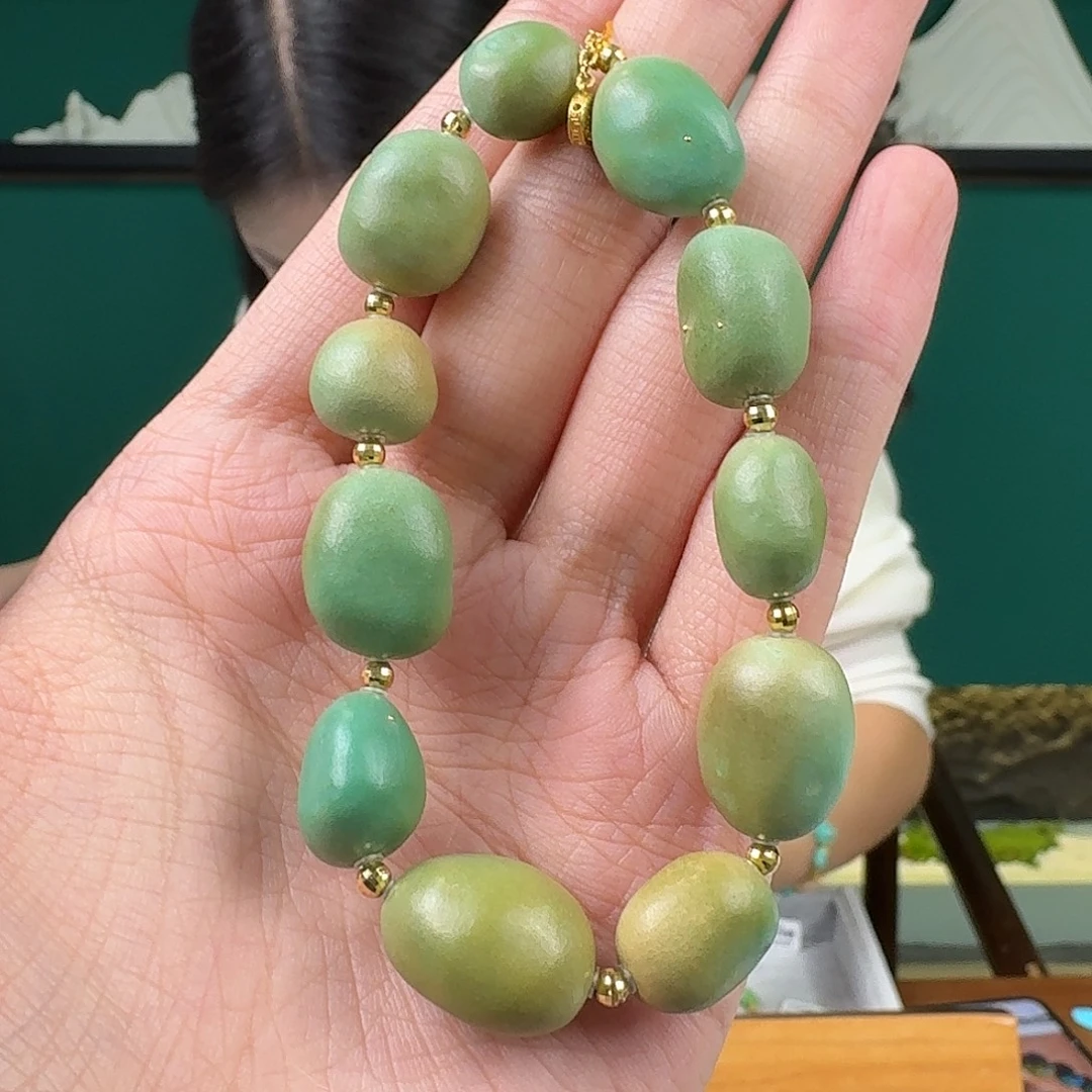 绿松石18K金镶嵌珠宝奇石