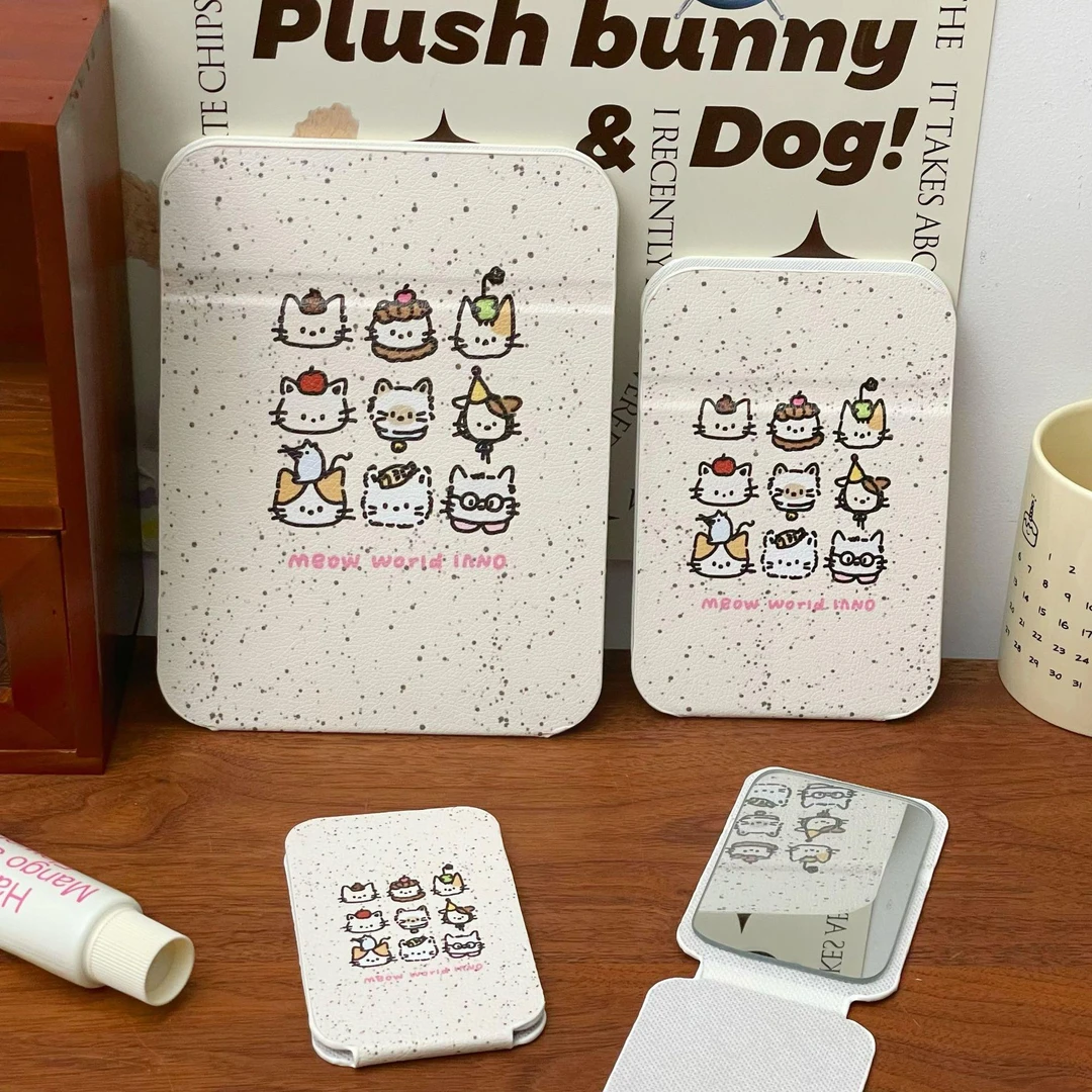 （）卡通便携猫咪折叠镜子2025新款寝室桌面化妆便携折叠化妆镜