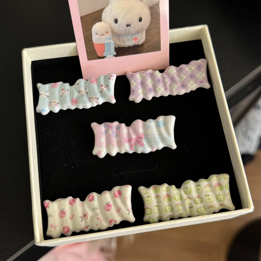 可爱波浪发夹超仙甜美少女侧边刘海夹百搭高颜值清新侧边发夹发卡