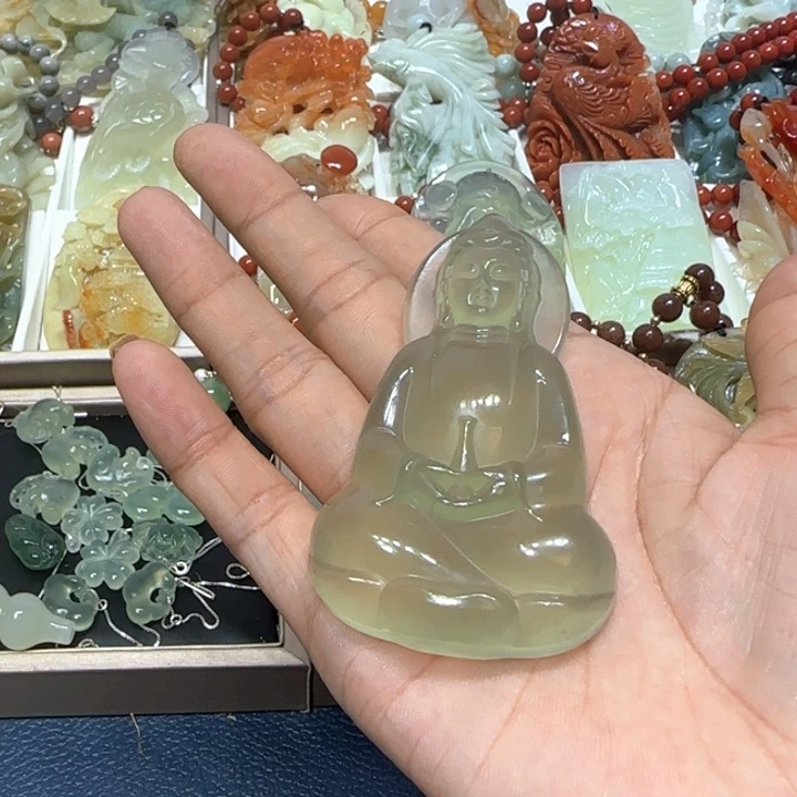 蛇纹石玉未镶嵌吊坠老*財