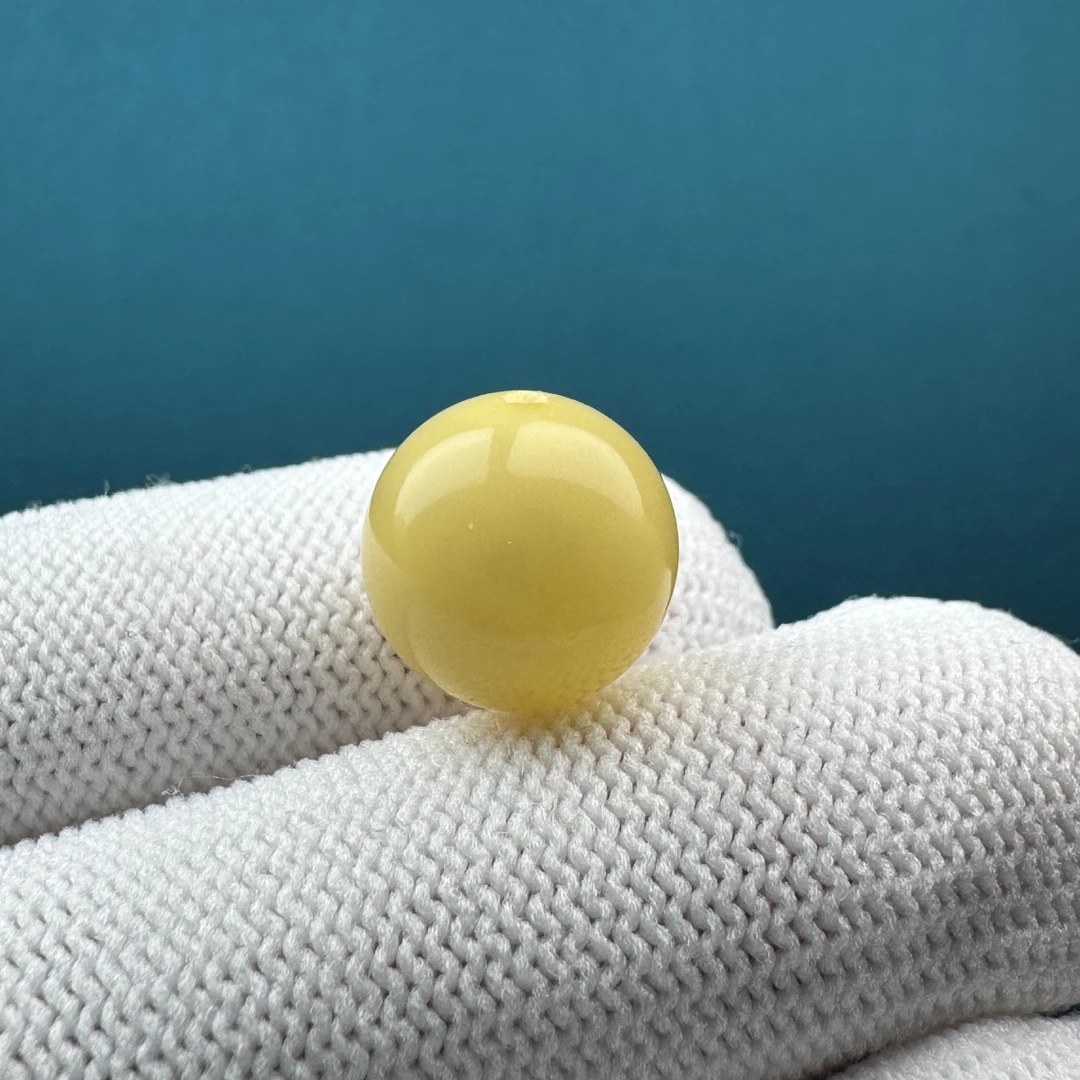 A3543天然原矿蜜蜡 圆珠12.6mm 支持鉴定 假一罚十