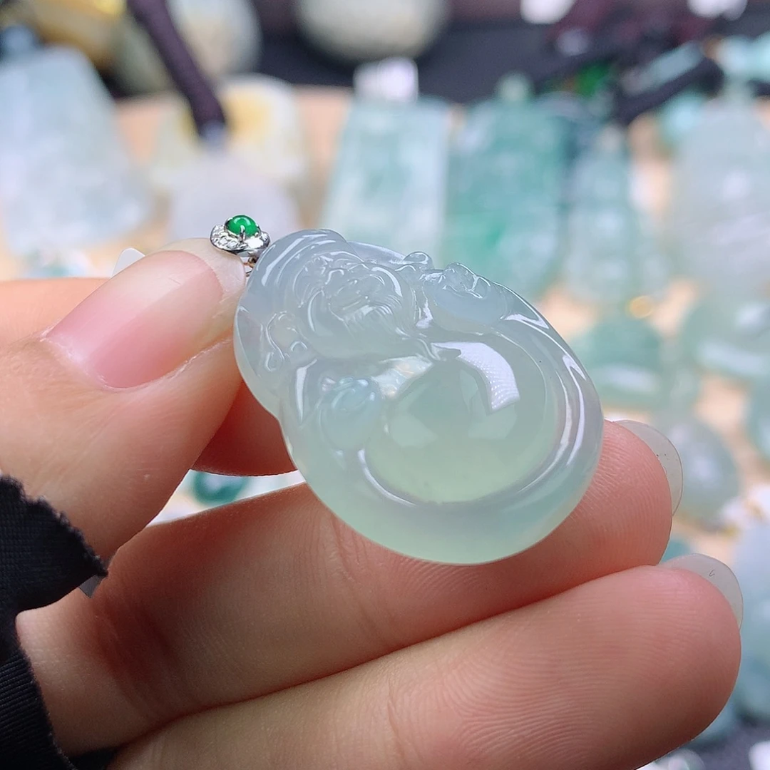 【闪购商品】翡翠18K金镶嵌颈饰太****子翡翠吊坠