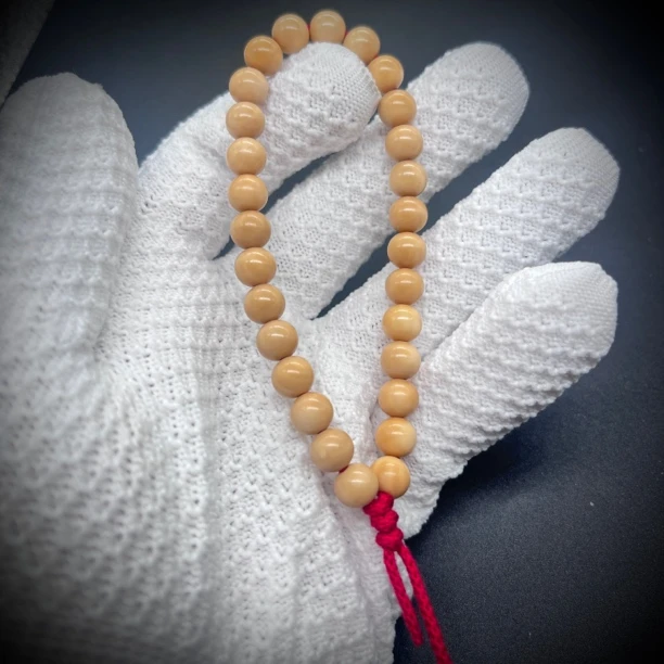 【江河文化】龙脊菩提·圆珠单银标手持8mm原生态老料