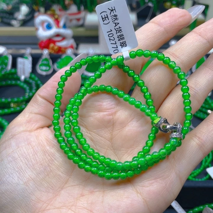 翡翠未镶嵌颈饰正阳绿4