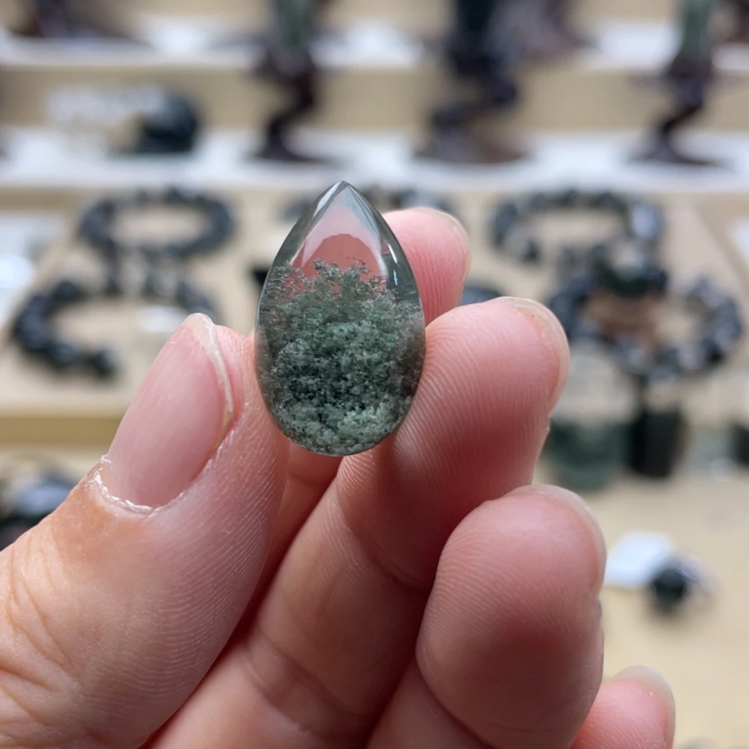 未镶嵌颈饰水晶绿幽灵聚宝盆水滴