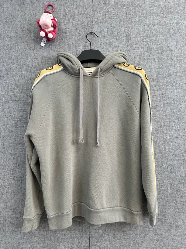 95新 GUCCI/古驰 s码/拼色卫衣 灰棕色/r235