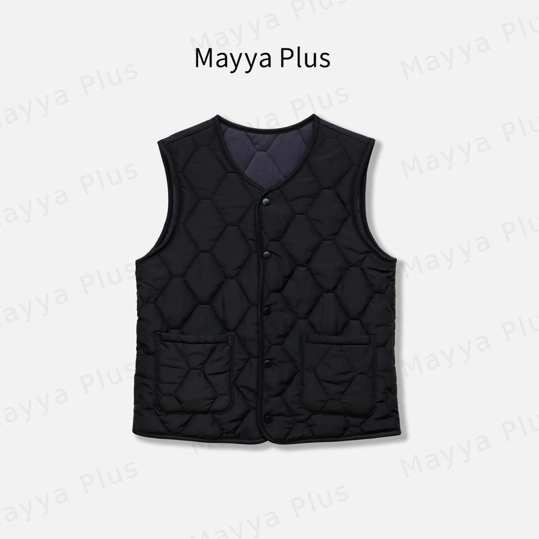 【菱格马甲】Mayya Plus麦芽定制秋冬流光风叠穿马甲女外套32537380