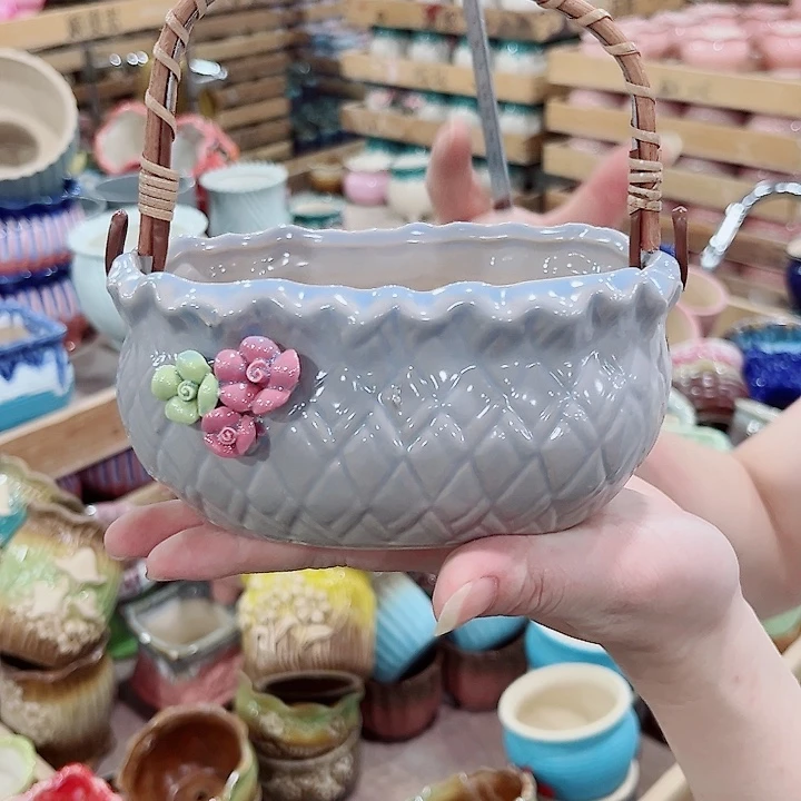 有孔.凑单10元陶瓷花盆发货！