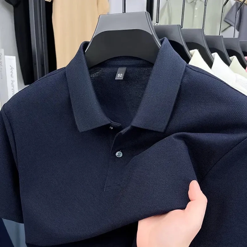 【精密棉短袖】夏季薄款透气速干上衣男纯色休闲百搭polo衫上衣短袖