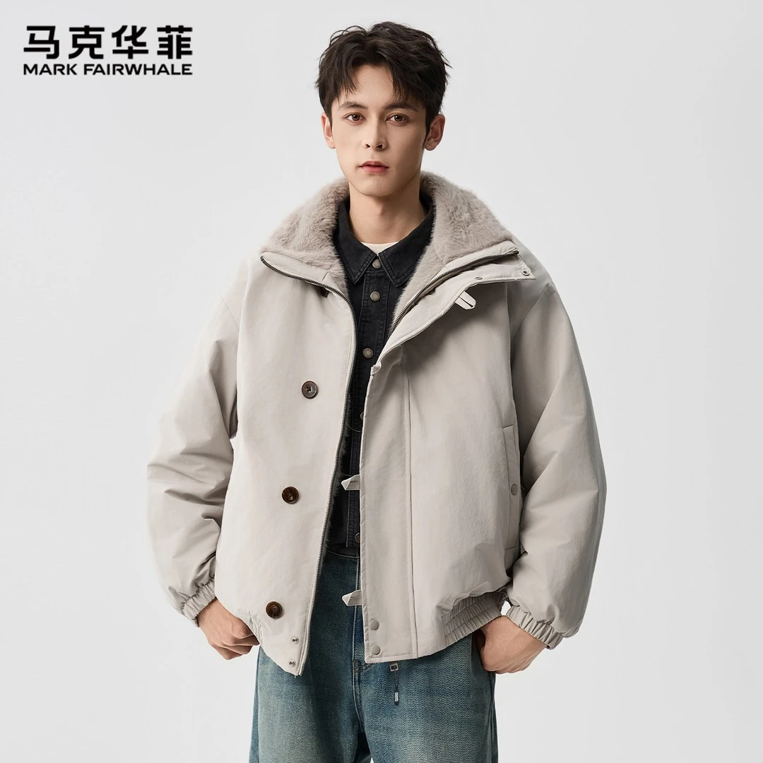 马克华菲座山雕双面穿棉服冬季保暖男士翻领户外休闲宽松日系百搭