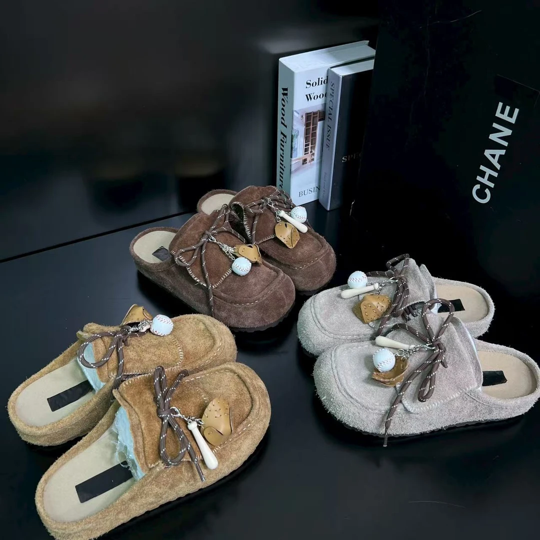 【复古棕桐】秋季新款松糕厚底内增高拖鞋女休闲勃肯懒人拖8908-1