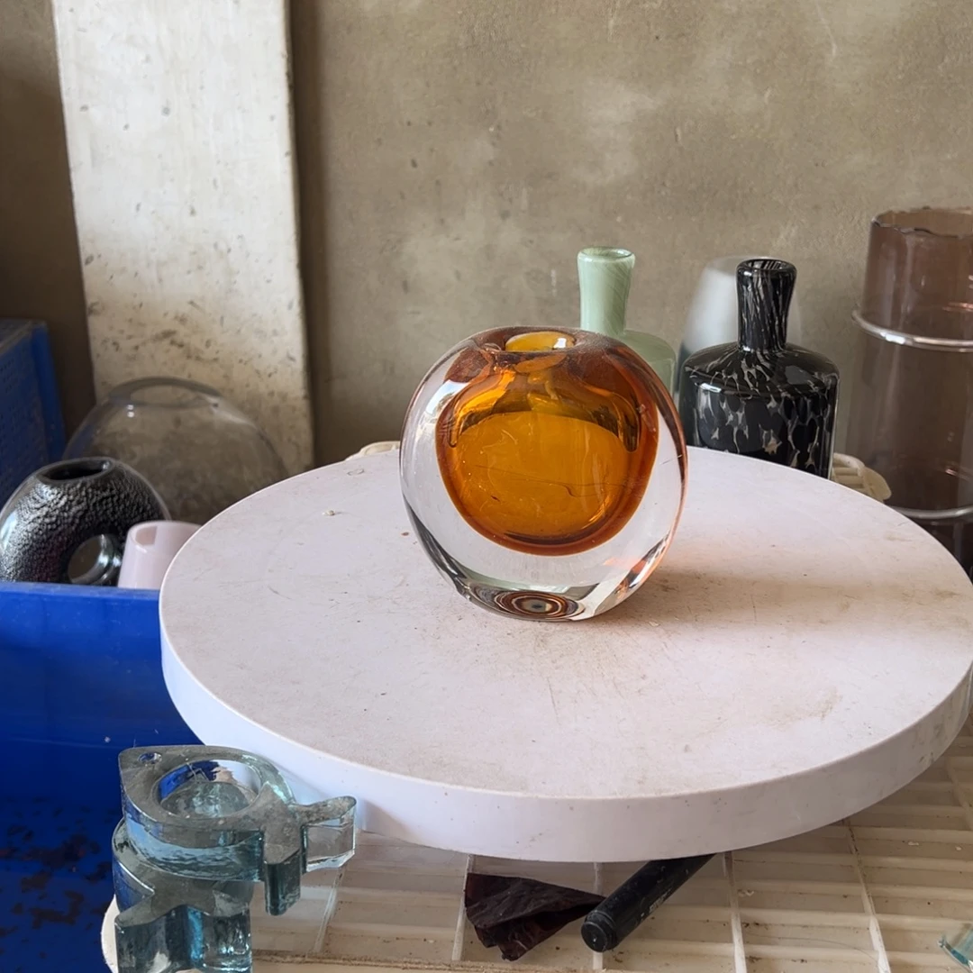 弘扬琉璃花器微瑕高度14