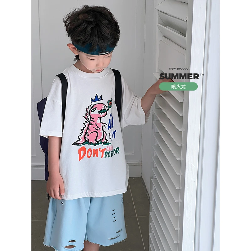 【喷火龙】ivan家童装男童中大童卡通百搭休闲T恤伍 DZ4245