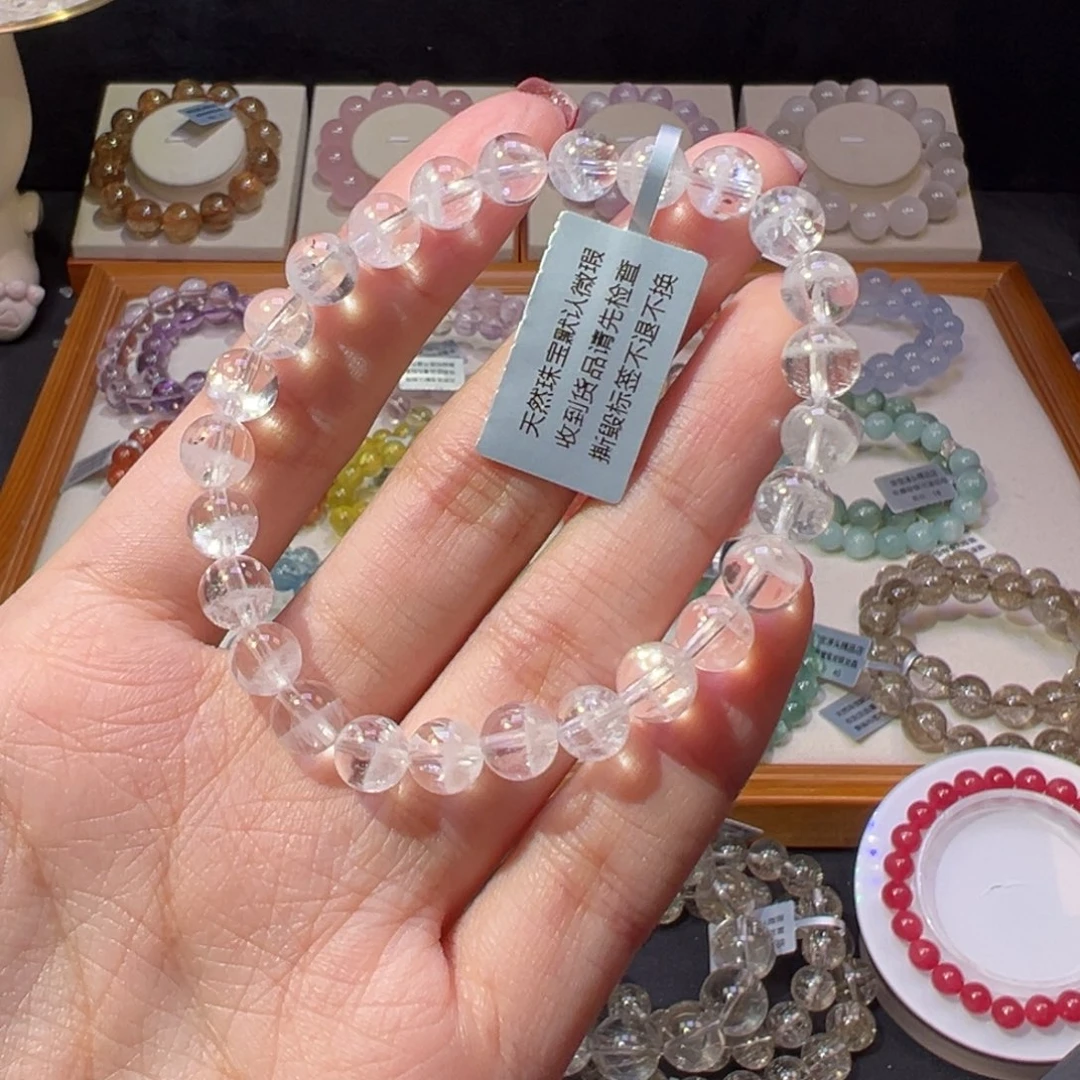 水晶手串未镶嵌R****）7m殿堂级彩虹白幽灵